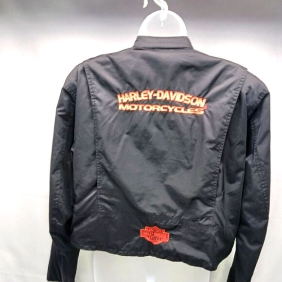 Harley-Davidson Black Lined Wind/Rain Moto Jacket Embroidered Branded Women XL.. - Picture 3 of 15